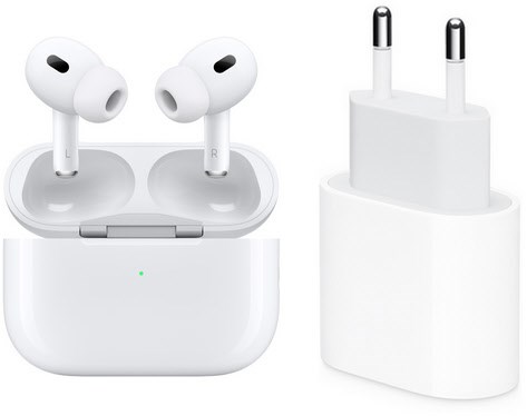 Apple AirPods Pro (2nd Gen.) Bundle True Wireless Kopfhörer mit USB-C Power Adapter (20W)