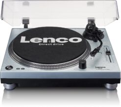Lenco L-3809ME Plattenspieler mit USB-Anschluss metallic/blau