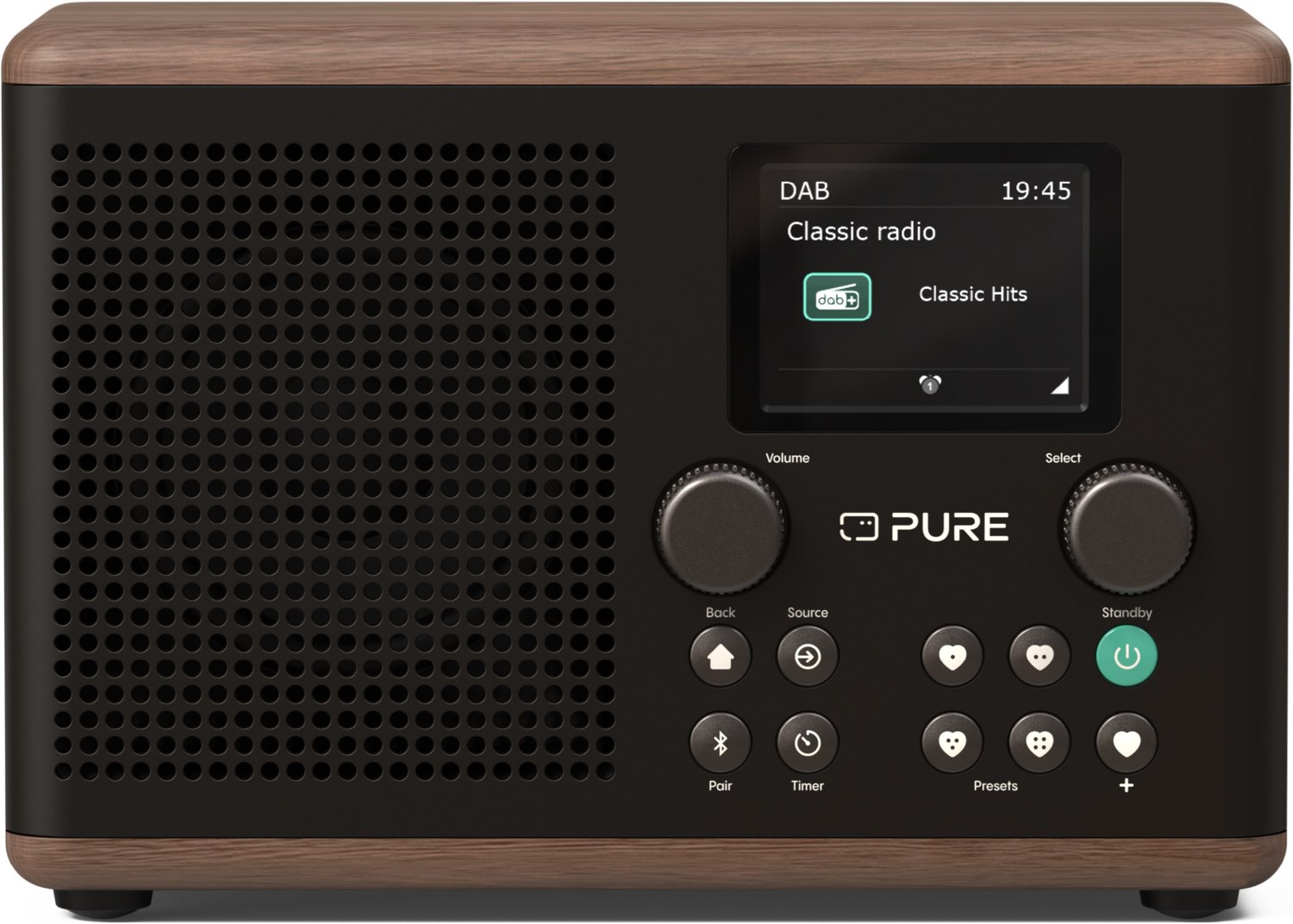 Pure Classic H4 DAB Radioempfänger coffee black/walnut