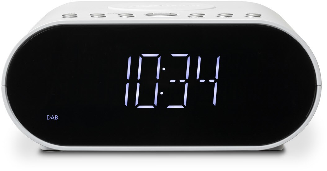 Roberts OrtusCharge DAB+ Uhrenradio mit QI-Ladestation weiß