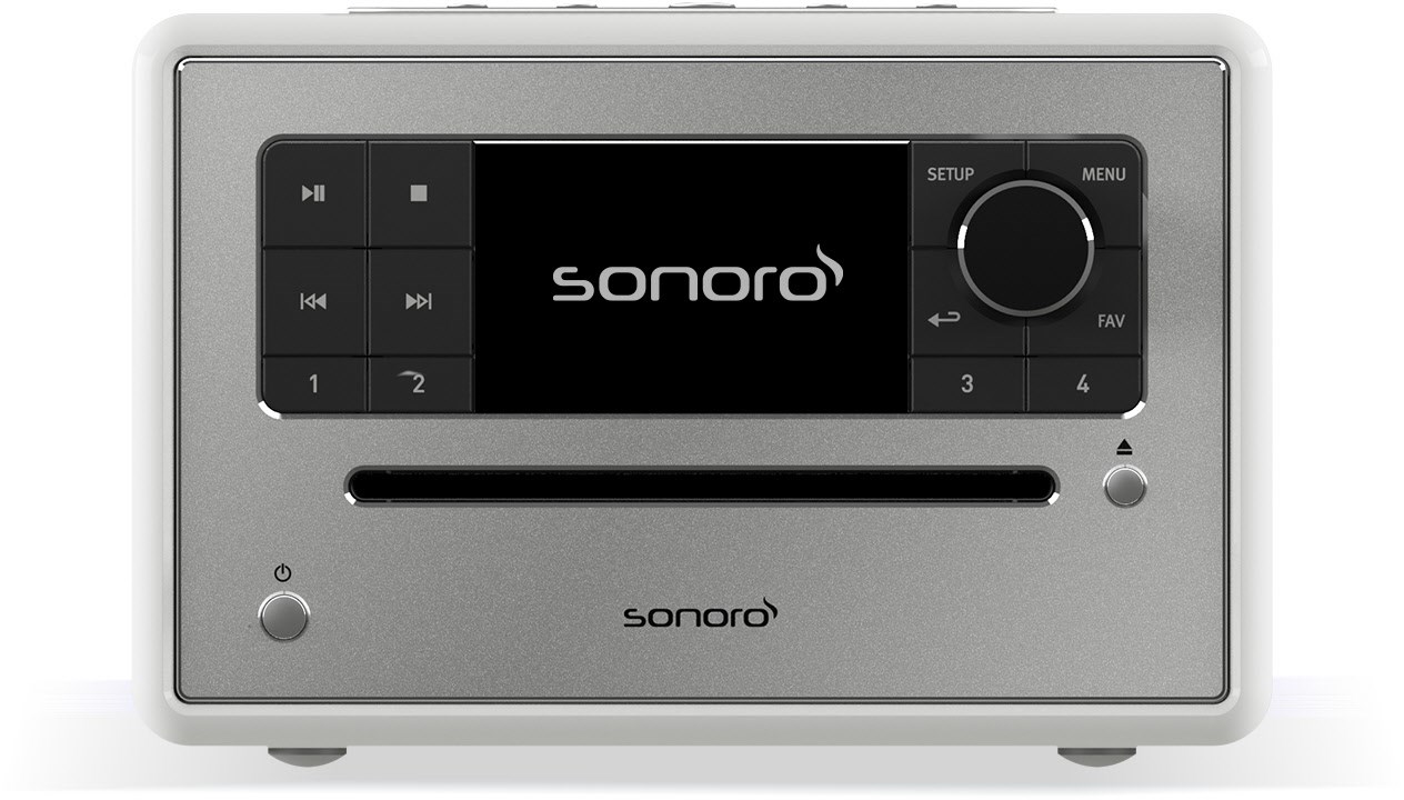 Sonoro Elite CD/Radio-System hochglanz weiß/silber
