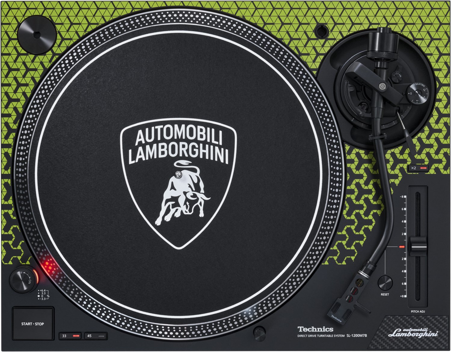 Technics SL-1200M7PEG Lamborghini Edition Plattenspieler grün